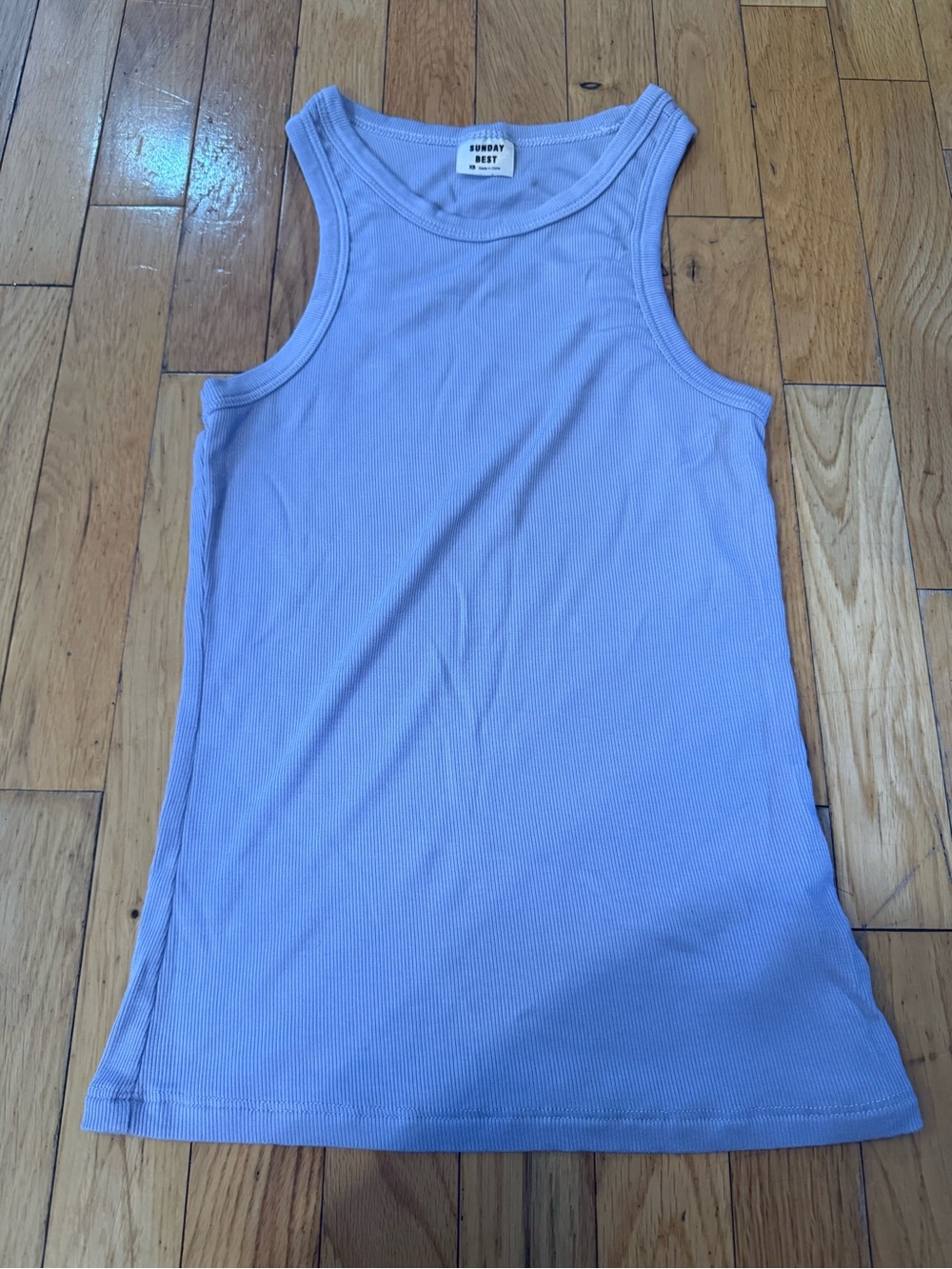 Sunday Best Lilac Ribbed Tank Top #776